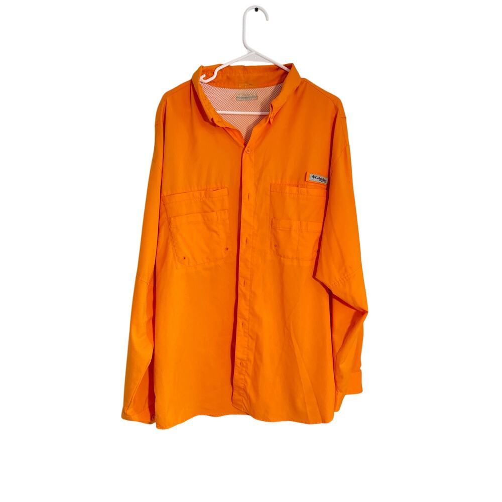 Columbia PFG Men’s XL Orange Long Sleeve Fishing Shirt – Vented Performance